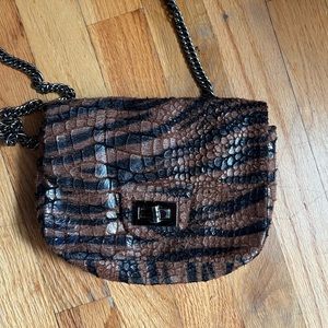Vintage Sequin Leopard Print Chain Purse
